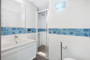 Ducha, secador de pelo y toallas