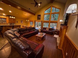 Smart TV, fireplace, DVD player, table football