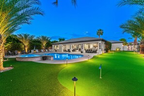 A heated pool - Desert Haven: Pool, SPA, Mini-Golf, and More (Indio)