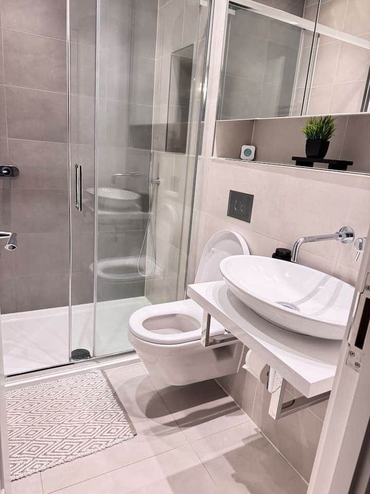 Hair dryer, soap, toilet paper