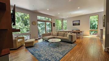 TV, fireplace, offices