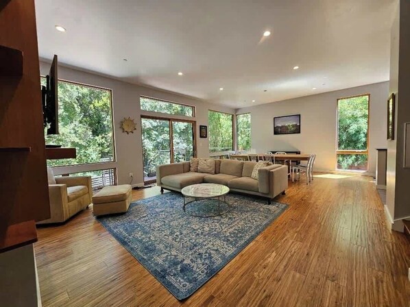 TV, fireplace, offices