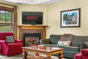 TV, fireplace, offices