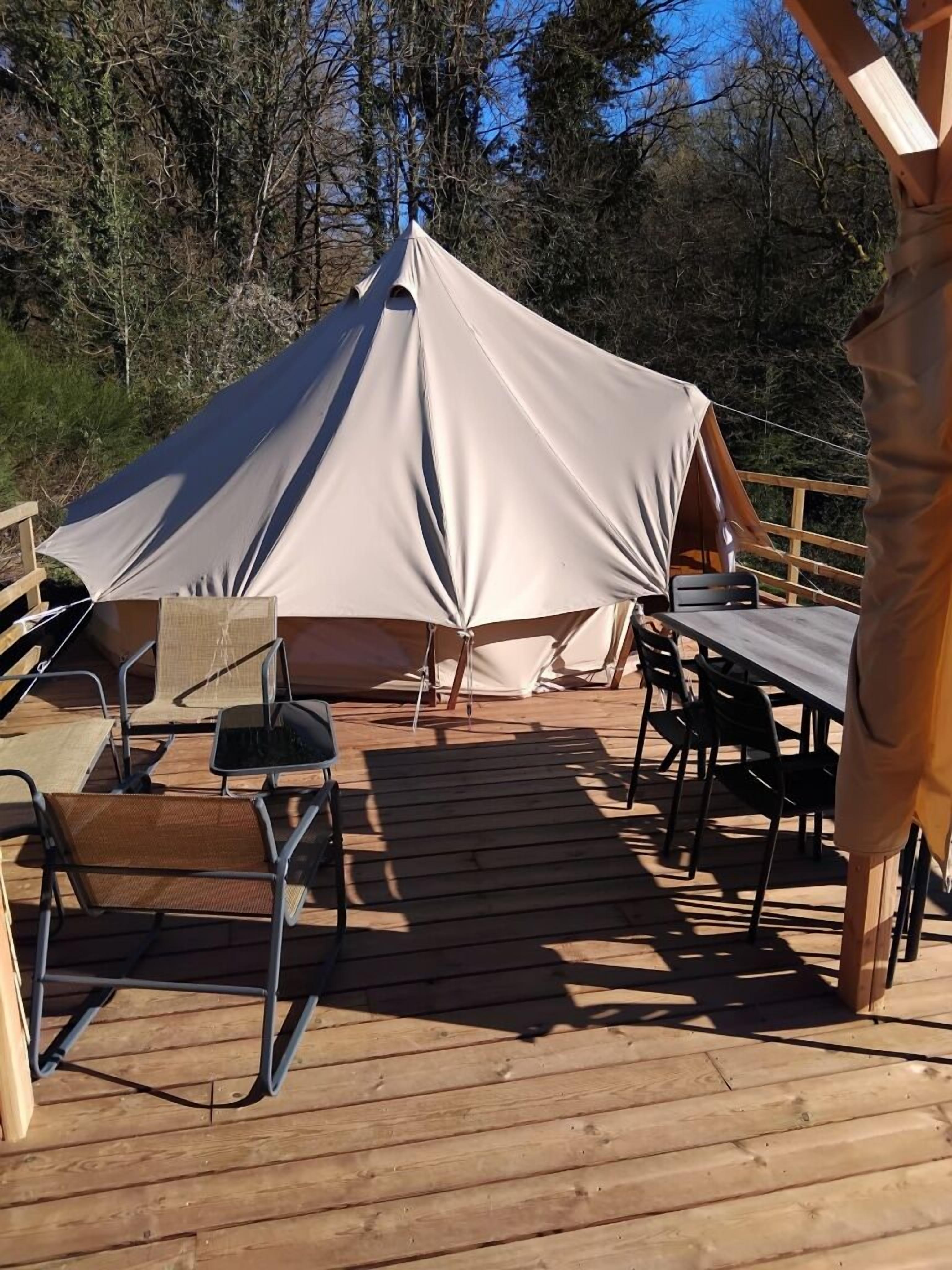 Tienda de campaña Confort, balcón, vista al lago | Terraza o patio