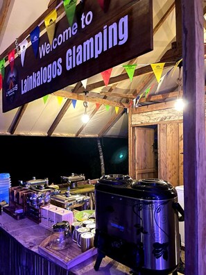 Romantic Tent, Beach View | Private kitchen | Full-sized fridge, stovetop, dishwasher, electric kettle