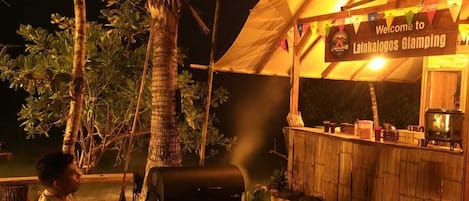 Romantic Tent, Beach View | Private kitchen | Full-size fridge, stovetop, dishwasher, electric kettle