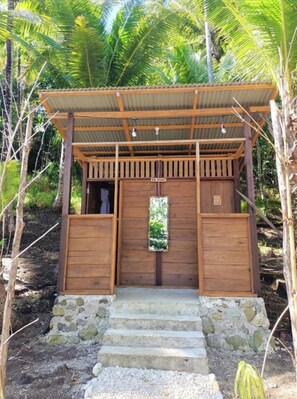 Romantic Tent, Beach View | Bathroom | Shower, eco-friendly toiletries, towels, soap