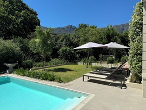 Outdoor pool, a heated pool - Luxury House + Pool situated amongst vine's & olive trees, exclusive domaine (Franschhoek)