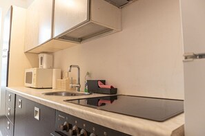 Microwave, oven, stovetop, electric kettle