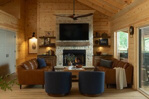 Fireplace, DVD player