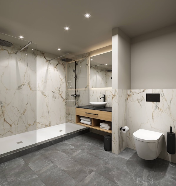 Appartement, 3 slaapkamers | Badkamer | Een douche, gratis toiletartikelen, een haardroger, handdoeken