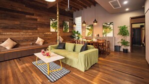 Signature Villa, 4 Bedrooms, Kitchen | Living room - Book and Bed-Jingan Temple (Shanghai)