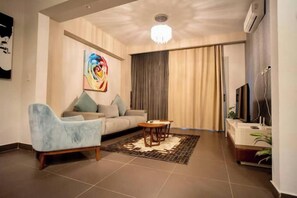 Living area - 1BR apartment new cairo (New Cairo City)