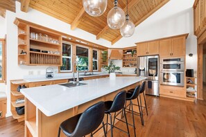 Fridge, microwave, oven, stovetop - Two Homes | Space To Gather | Facing Bidwell Park! (Chico)