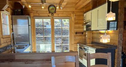 Chalet sur piste avec ski aux pieds