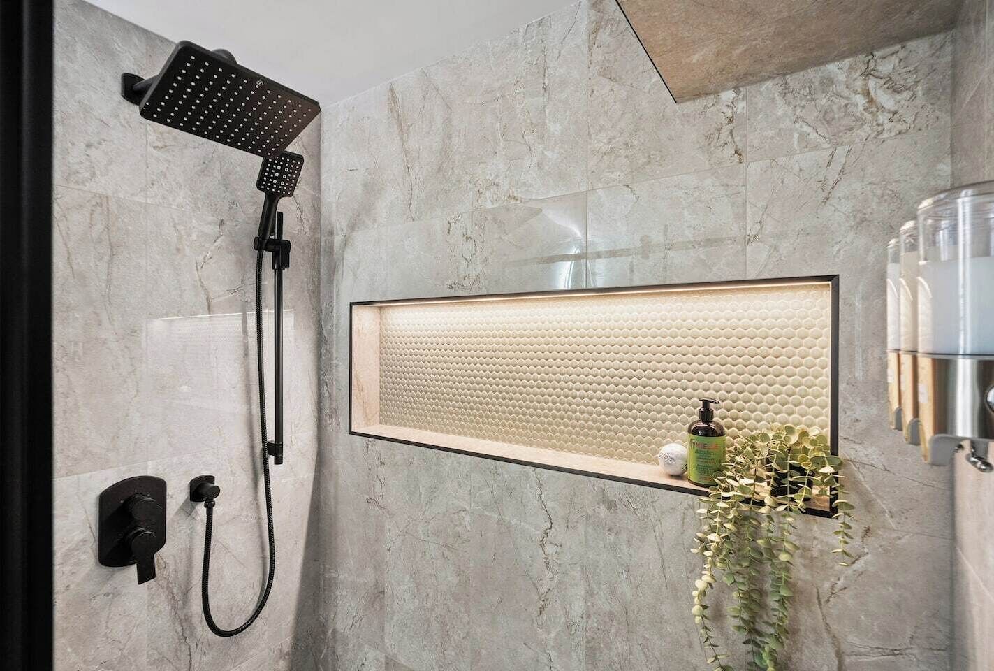 Hair dryer, towels