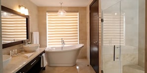 Shower, towels, toilet paper