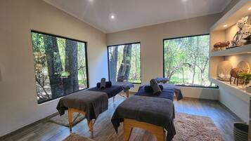 Aromatherapy, body wraps, facials, manicures and pedicures, massages