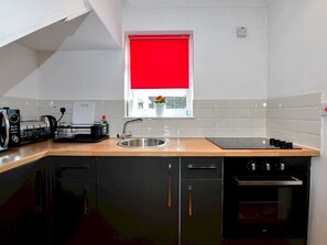 Fridge, microwave, oven, toaster