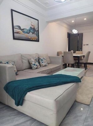 Living area - Executive one bed furnished apartment in Kilimani (Nairobi)