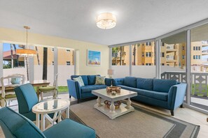 Condo, Multiple Beds (Golden Arms 101) | Living area - Golden Arms 101 (New Smyrna Beach)