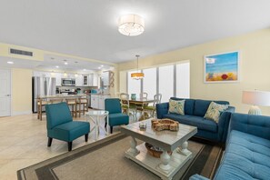 Condo, Multiple Beds (Golden Arms 101) | Living area - Golden Arms 101 (New Smyrna Beach)