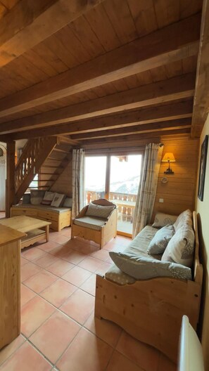 TV - 2nd floor, view valley, balcony, tv, ski locker, 60m², Pra Loup (Pra Loup)