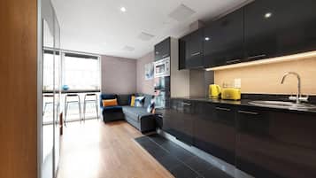 Fridge, microwave, stovetop, dishwasher