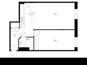 Superior Apartment, 1 Queen Bed with Sofa bed, City View | Floor plan