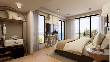 Suite Présidentielle, 1 trÚs grand lit, non-fumeurs, balcon | Literie de qualité supérieure, minibar, coffres-forts dans les chambres