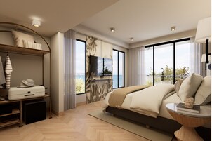 Ropa de cama de alta calidad y minibar 