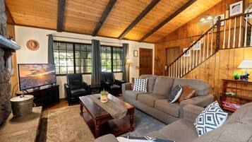 Televisión y chimenea