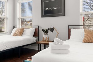 2 bedrooms, desk, iron/ironing board, travel cot