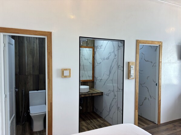 Family Villa, Garden View | Bathroom | Shower, hair dryer, towels, soap - Luk inn at huraa (Huraa)