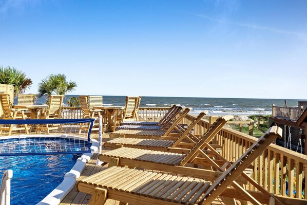 Piscine extérieure, piscine chauffée