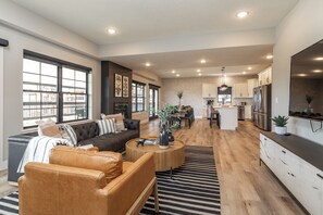 Smart TV, fireplace, video games, ping pong