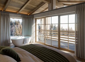 Nhà Duplex, quang cảnh núi | Két bảo mật tại phòng, màn/rèm cản sáng, bàn ủi/dụng cụ ủi quần áo 