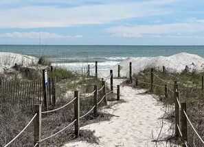 On the beach, sun-loungers - Beautiful Oceanfront 3 bedroom condo in North Myrtle Beach. Near Barefoot! (North Myrtle Beach)