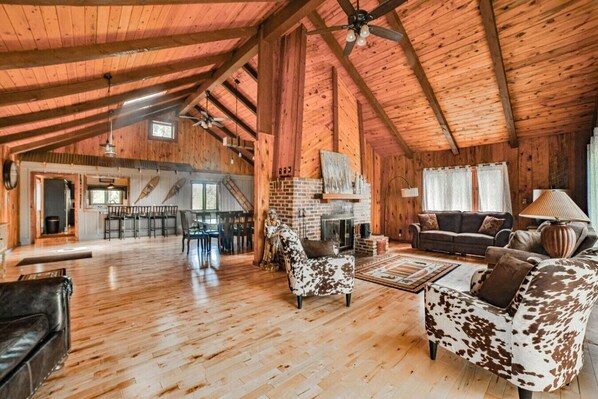 TV, fireplace, video games