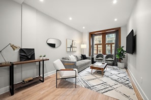 Appartement luxueux, vue sur la ville | Aire de séjour