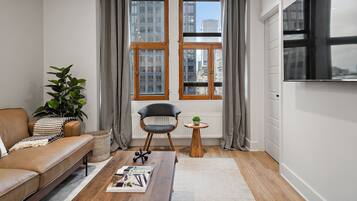 Premium Apartment, City View | Living area