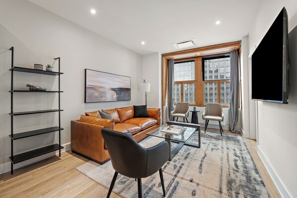 Premium Apartment, City View | Living area