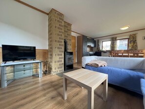 TV, fireplace, offices