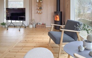 Televisión y chimenea 