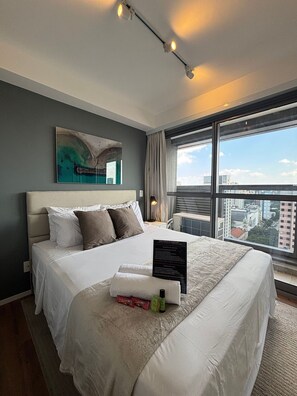 Superior Apartment | Laptop workspace, blackout drapes, soundproofing, iron/ironing board