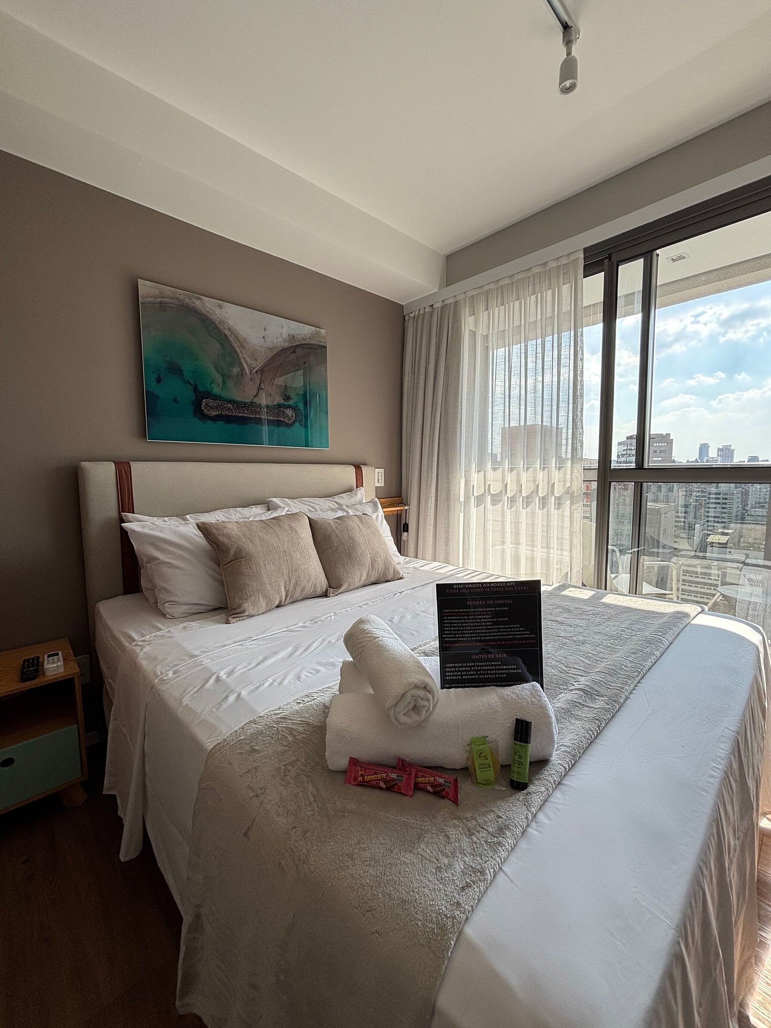 Premium Studio | Laptop workspace, blackout drapes, soundproofing, iron/ironing board