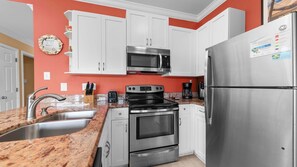 Condo, Multiple Beds, Patio (Romar Lakes A104) | Private kitchen | Fridge, microwave, oven, stovetop