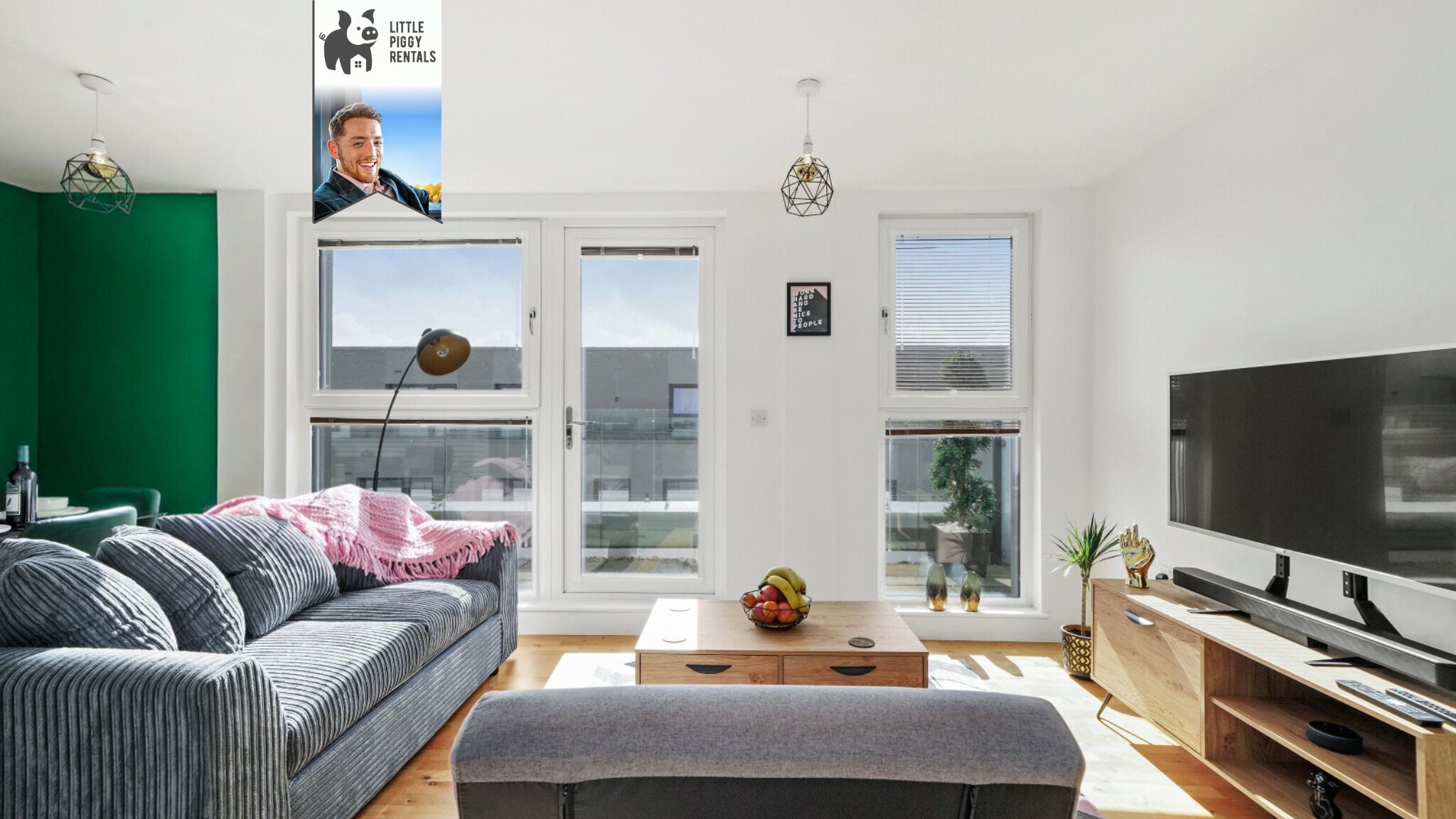 TV, DVD player, books, video library