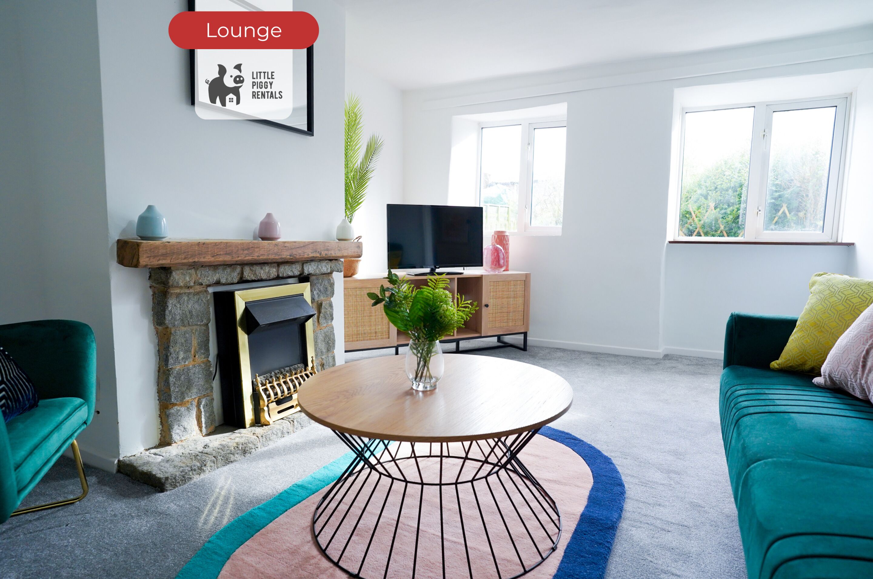 Een televisie, een dvd-speler, boeken en een filmbibliotheek