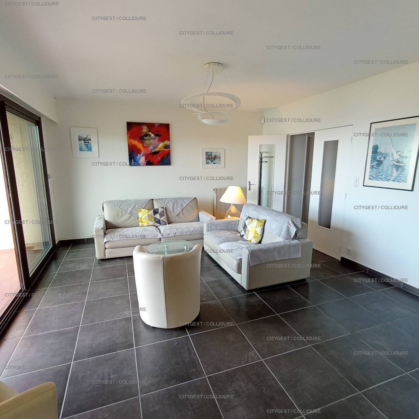 5hc61 - Appartement T3 Climatisé Superbe Vue Mer Avec Piscine - Collioure
